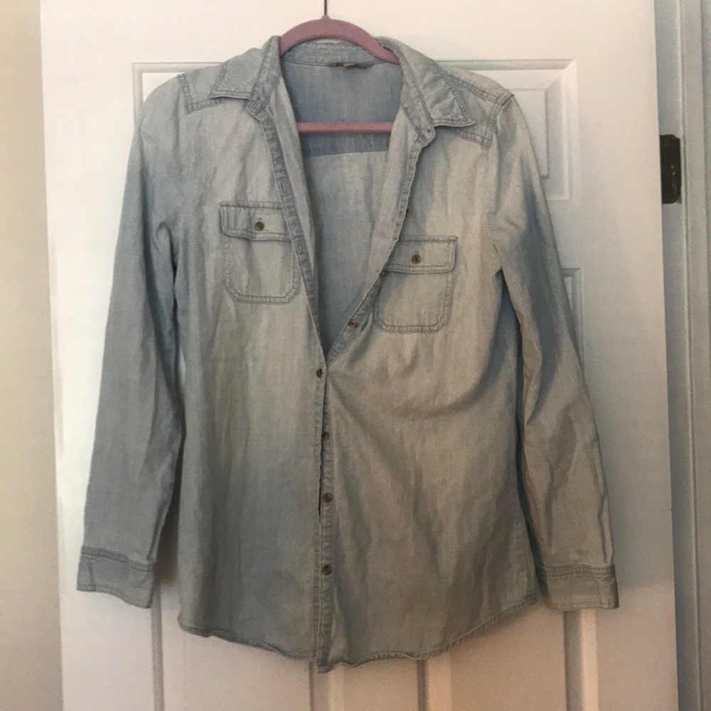 Light jean button up